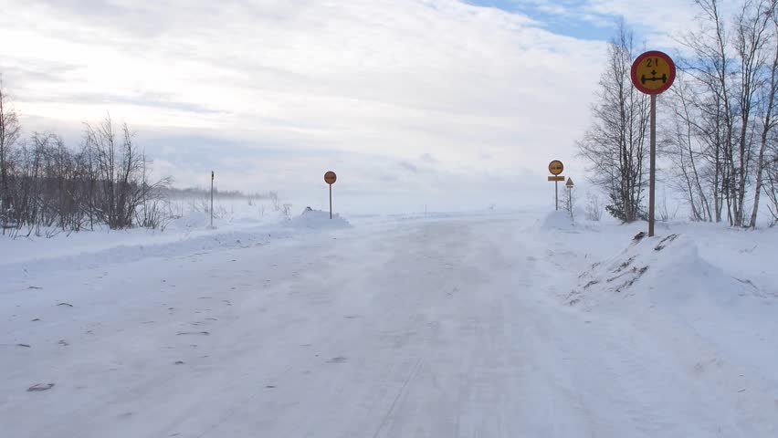 Ice road between Oulunsalo and Hailuoto, Oulu Finland