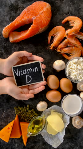 Foods containing vitamin D and omega 3. Selective focus. Food.