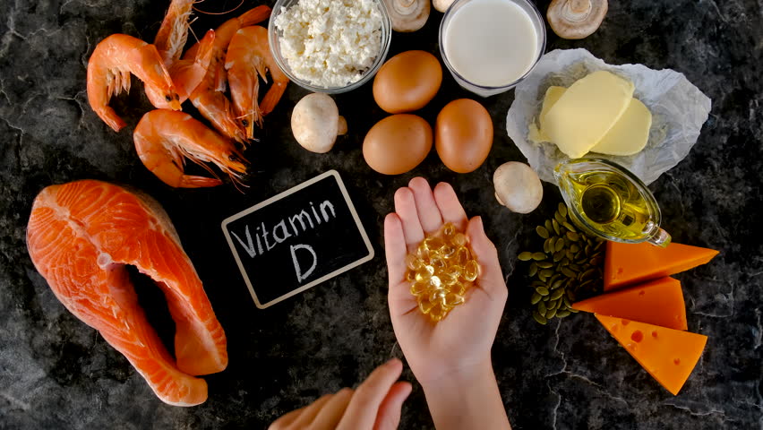 Foods containing vitamin D and omega 3. Selective focus. Food.