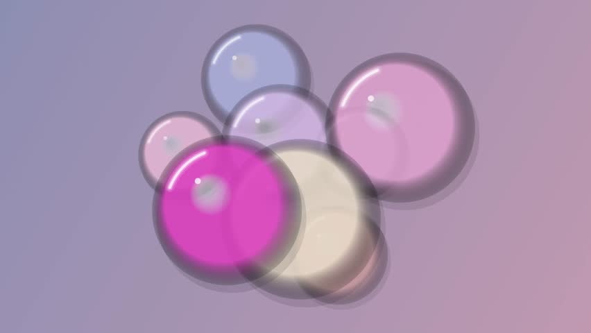 Vibrant liquid droplets on pastel gradient surface