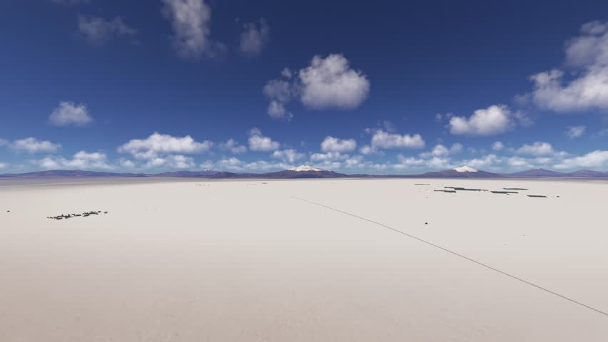 3D - Drone aerial shot of Salar de Coipasa. Oruro Department. Bolivia