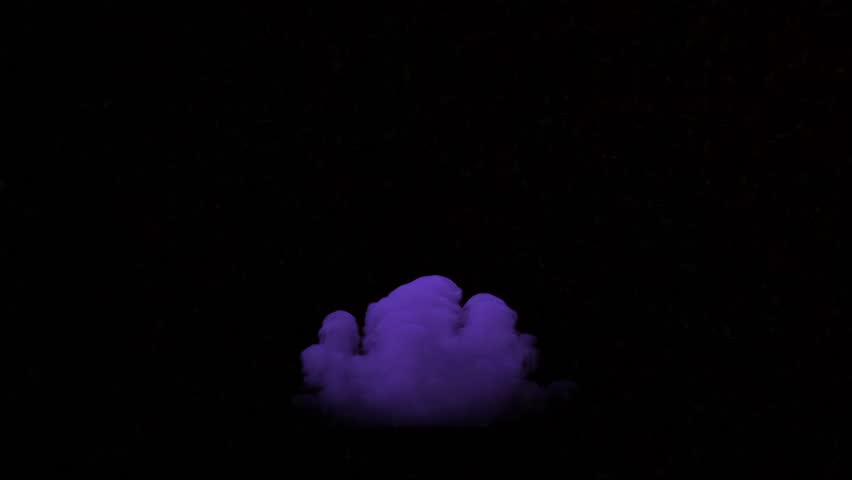 Purple Smoke Plume Rising in Dark Background. Seamless looping 4k video background