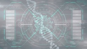 Animation of virus cell and dna over digital screen. global covid 19 pandemic, science and digital interface concept digitally generated video. - Powered by Shutterstock - Get 15% off with code: PIKWIZARD15