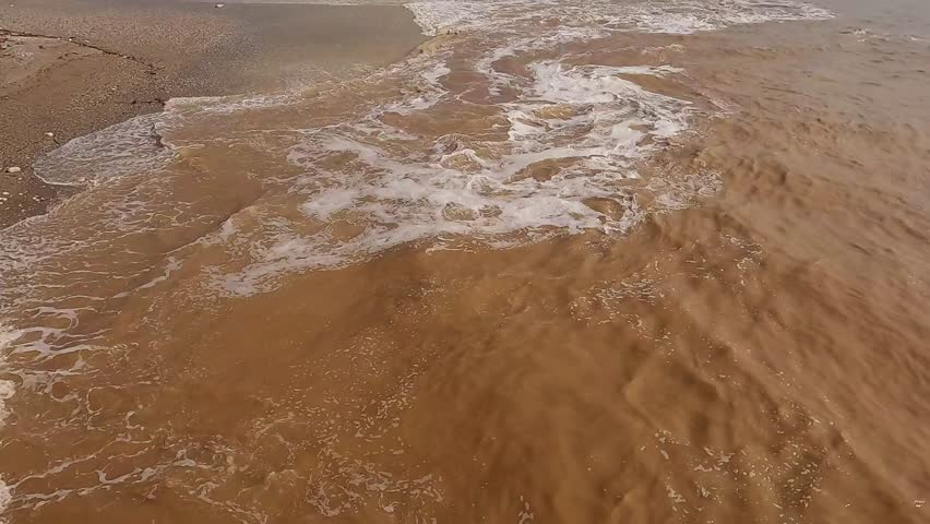 Sediment filled river after heavy rainfall