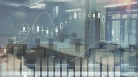 Animation of graphs on digital interface, cardboard boxes moving on conveyer belt in factory. Digital composite, multiple exposure, technology, business, progress, supply and demand, manufacturing. - Powered by Shutterstock - Get 15% off with code: PIKWIZARD15