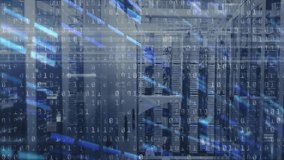 Animation of data processing binary coding over computer servers in background. global data processing, computing and digital interface concept digitally generated video. - Powered by Shutterstock - Get 15% off with code: PIKWIZARD15