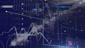 Animation of digital screen with diverse data and graphs over night cityscape. Global data processing, digital interface, communication and technology concept digitally generated video. - Powered by Shutterstock - Get 15% off with code: PIKWIZARD15