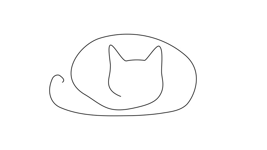 Line continuous cat outline vector drawing sketch one animal pet draw. Cat art two happy 2 couple doodle kitten white black background cute illustration friendship clipart silhouette contour back line