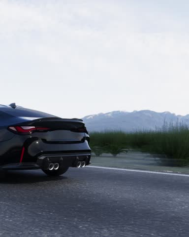 Fast driving in a sports car