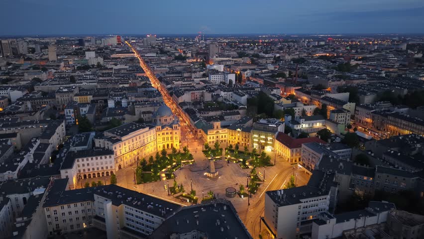 The city of Lodz - view of Freedom Square. 