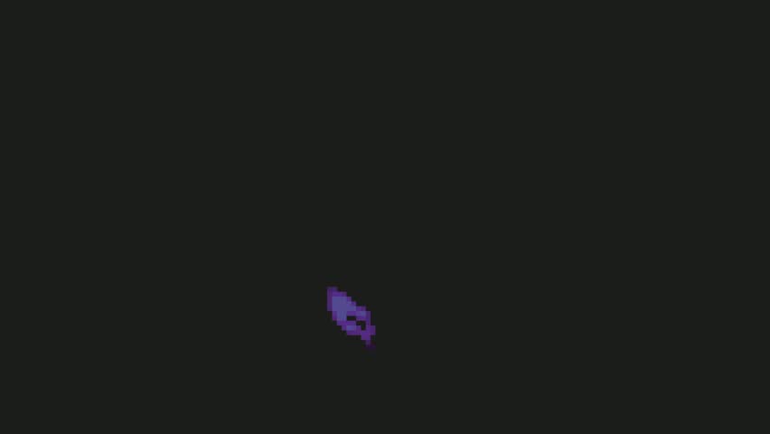 spurting dark blue fire effect in pixel art style with black screen background