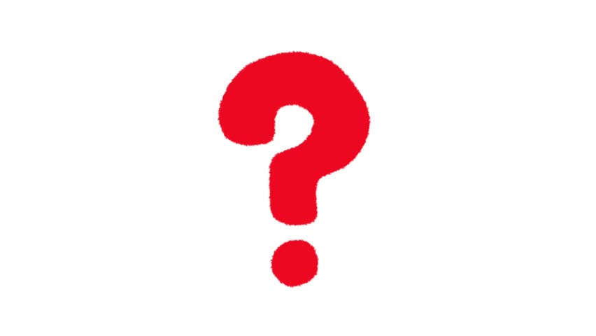 Simple red question mark hand-drawn icon. 4K looping animation of doodle stamps