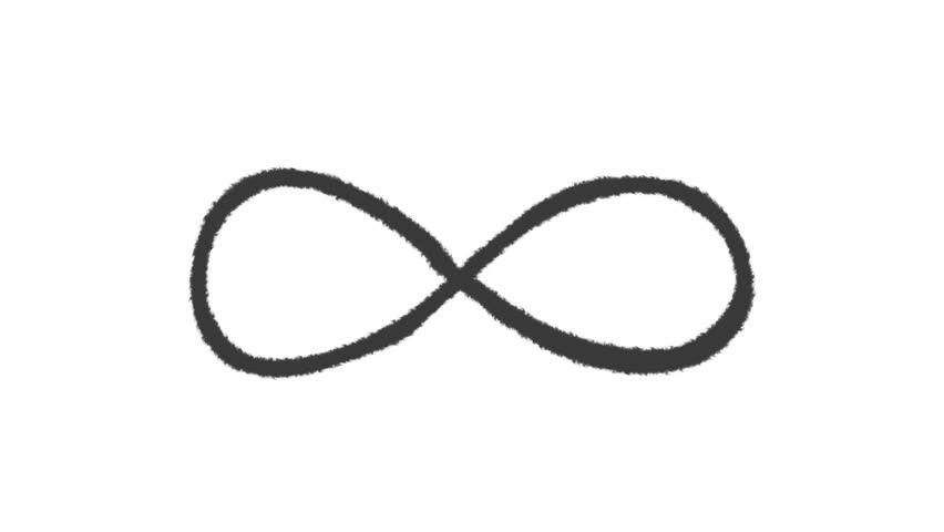 A hand-drawn infinity symbol representing eternity. A 4K looping animation of a doodle stamp