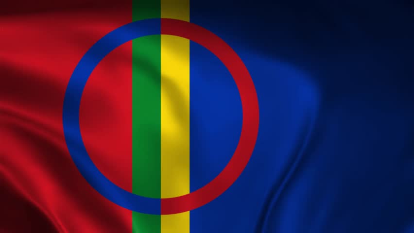 Sami Flag Waving High Quality Realistic Fabric Texture  Loop Animation