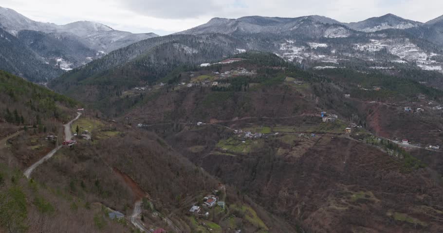 General View of Artvin City Built on a Mountain Slope