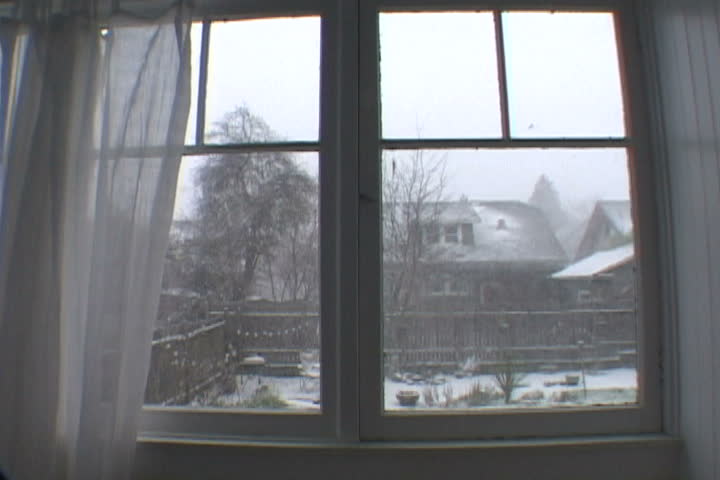 Three Clips - Portland Oregon house during snow storm.