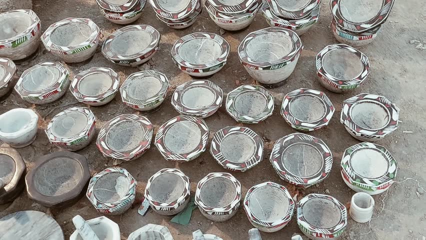 Taxila Stone Mortar And Pestle Showcasing Traditional Pakistani Craftsmanship Heritage