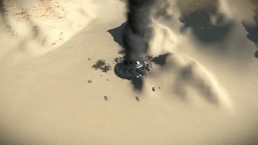 Saucer fallen in the desert
