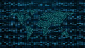 World Map with Binary Code Digital Video Animated Background - Powered by Shutterstock - Get 15% off with code: PIKWIZARD15