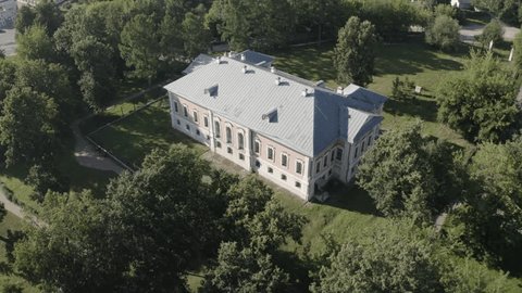 Drone Circling Historic Lopasnya Zachatyevskoye Manor