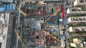  Aerial footage of new buildings under construction in of shenzhen city, China - Powered by Shutterstock - Get 15% off with code: PIKWIZARD15