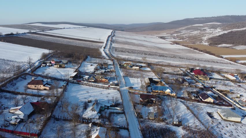 Eastern euopean village in winter time
