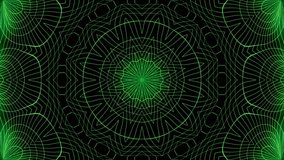 Glowing Green Neon Line Art Mandala with Intricate Sacred Geometry and Radial Symmetry Abstract Dark Background - Powered by Shutterstock - Get 15% off with code: PIKWIZARD15
