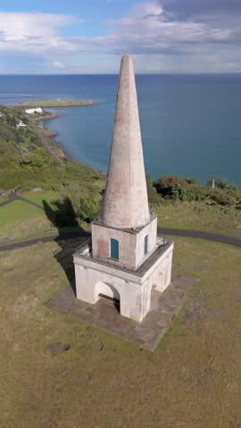 Aerial view of the Obelisk on Killiney Hill in Dublin, Ireland