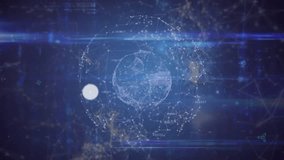 Animation of network of profile icons and globe of network of connections against blue background. Global networking and business technology concept - Powered by Shutterstock - Get 15% off with code: PIKWIZARD15