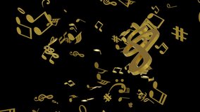 Loop Animation of Gold Music Notes Falling on Transparent Background - Powered by Shutterstock - Get 15% off with code: PIKWIZARD15