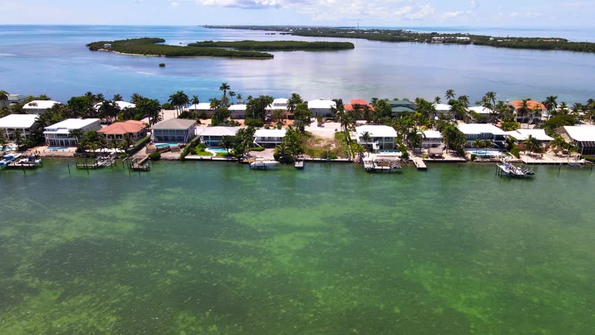 Seaside Houses and Docks in the Florida Keys
