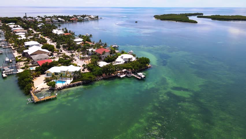 Aerial coastal landscape in Key West Florida USA 4K
