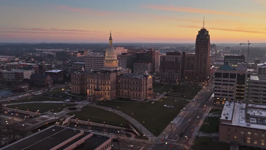 Lansing Michigan Downtown Skyline of Capital