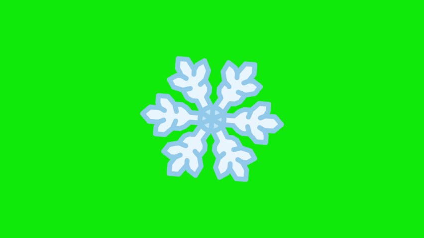 snowflake icon, 3d animation, green background