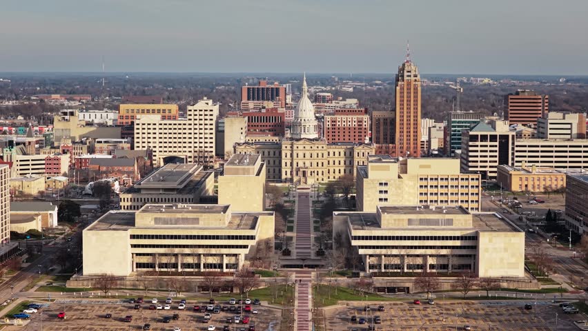 Lansing Michigan Downtown Skyline of Capital