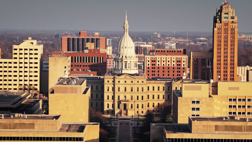 Lansing Michigan Downtown Skyline of Capital