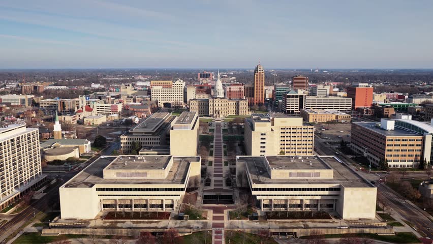 Downtown Skyline of Michigan Capital Lansing Michigan