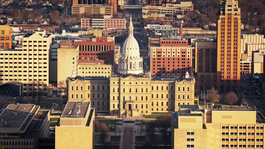 Downtown Skyline of Michigan Capital Lansing Michigan