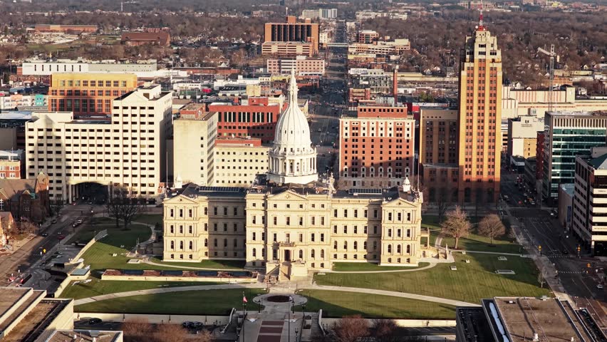 Downtown Skyline of Michigan Capital Lansing Michigan