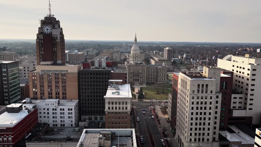 Downtown Skyline of Michigan Capital Lansing Michigan