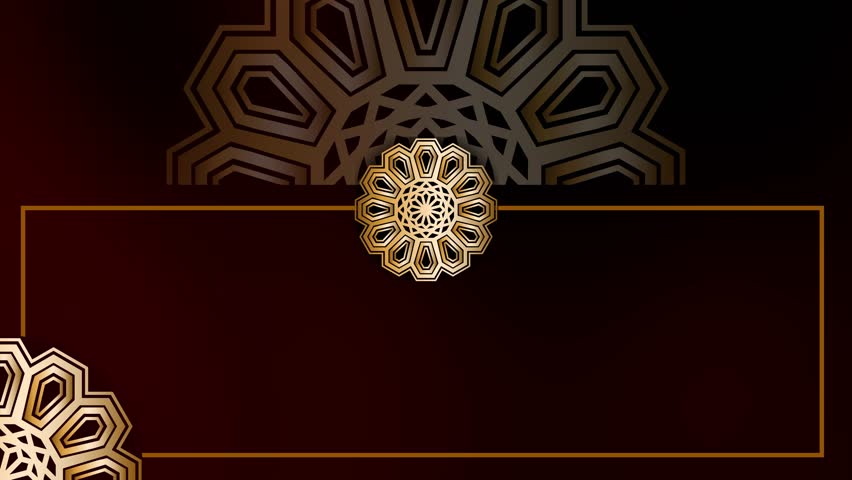 Elegant Motion animation with Astral Resonance style. Theme: Ramadan Title Background. Mandala for microstock.