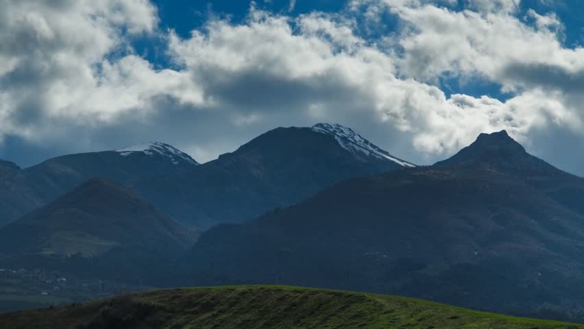 Majestic Mountain Landscape Under Cloudy Sky