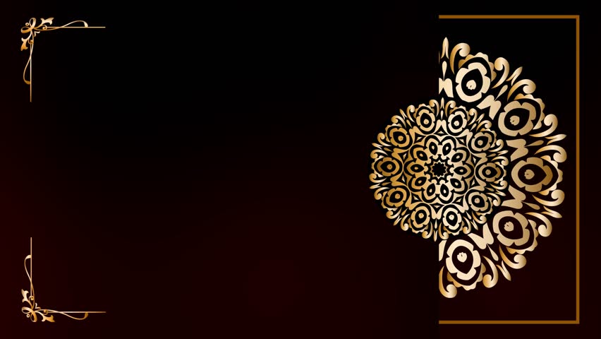 Decorative Motion animation with Eclipse of Infinity style. Theme: Ramadan Decorative Background. Mandala Gold for microstock.