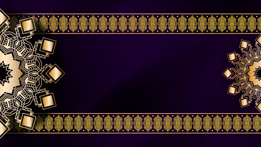 Clean Animation animation with Leaf of Continuum style. Theme: Festival Background. Gold Mandala for microstock.