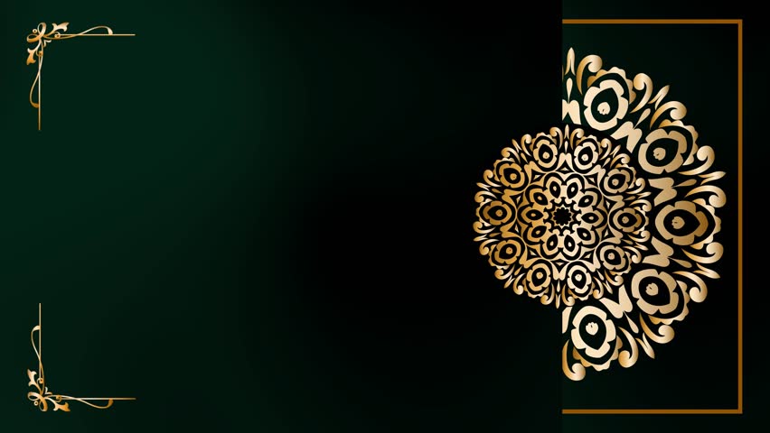 Clean Animation animation with Flora Vitae Circle style. Theme: Islamic Ramadan Animation. Mandala Gold for microstock.