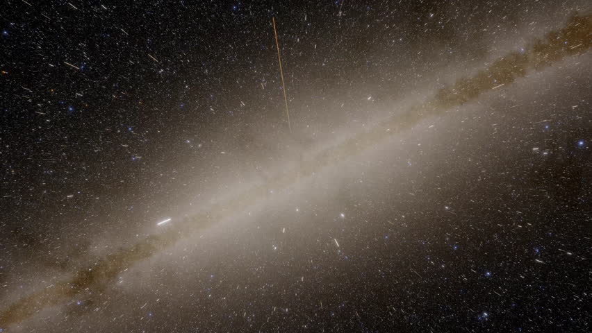 Stars and galaxy details captured in nighttime sky full of points and celestial bodies over a dark background