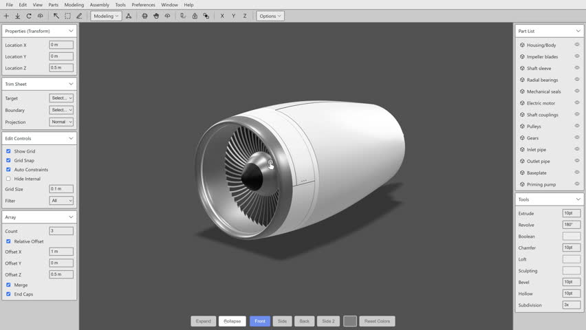 Aerospace 3D CAD Plane Maintenance Software With Jet Engine Model