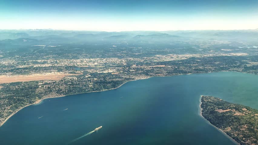 Aerial view of Seattle-Tacoma International Airport, Washington, taken in late August 2025