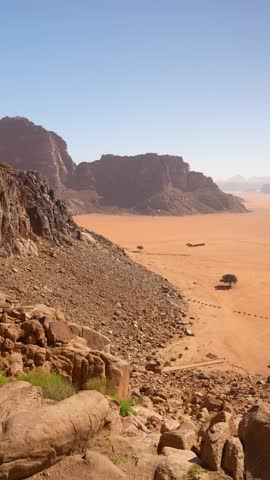 Wadi Rum Desert Landscape From Lawrence Spring in Jordan