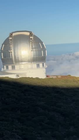 Timelapse: View of the Roque de los Muchachos Observatory telescope on the island of La Palma, Spain